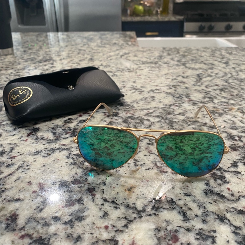Ray-Ban Aviator green Flash sunglasses (small)